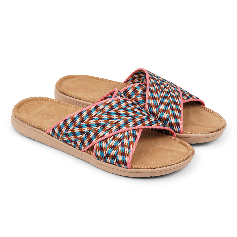 Step into sunshine with Calaton, a beautiful summer sandal designed for both style and all-day comfort. Featuring a durable two-layer rubber sole and a soft innersole covered in suede.
The soft cotton straps, woven with a beautiful and stylish pattern, wrap gently around your feet for a secure yet airy fit. Lightweight, breathable, and effortlessly chic, Calaton is your go-to sandal for warm days and relaxed evenings.
Whether paired with a flowing dress or casual denim, Calaton completes your summer