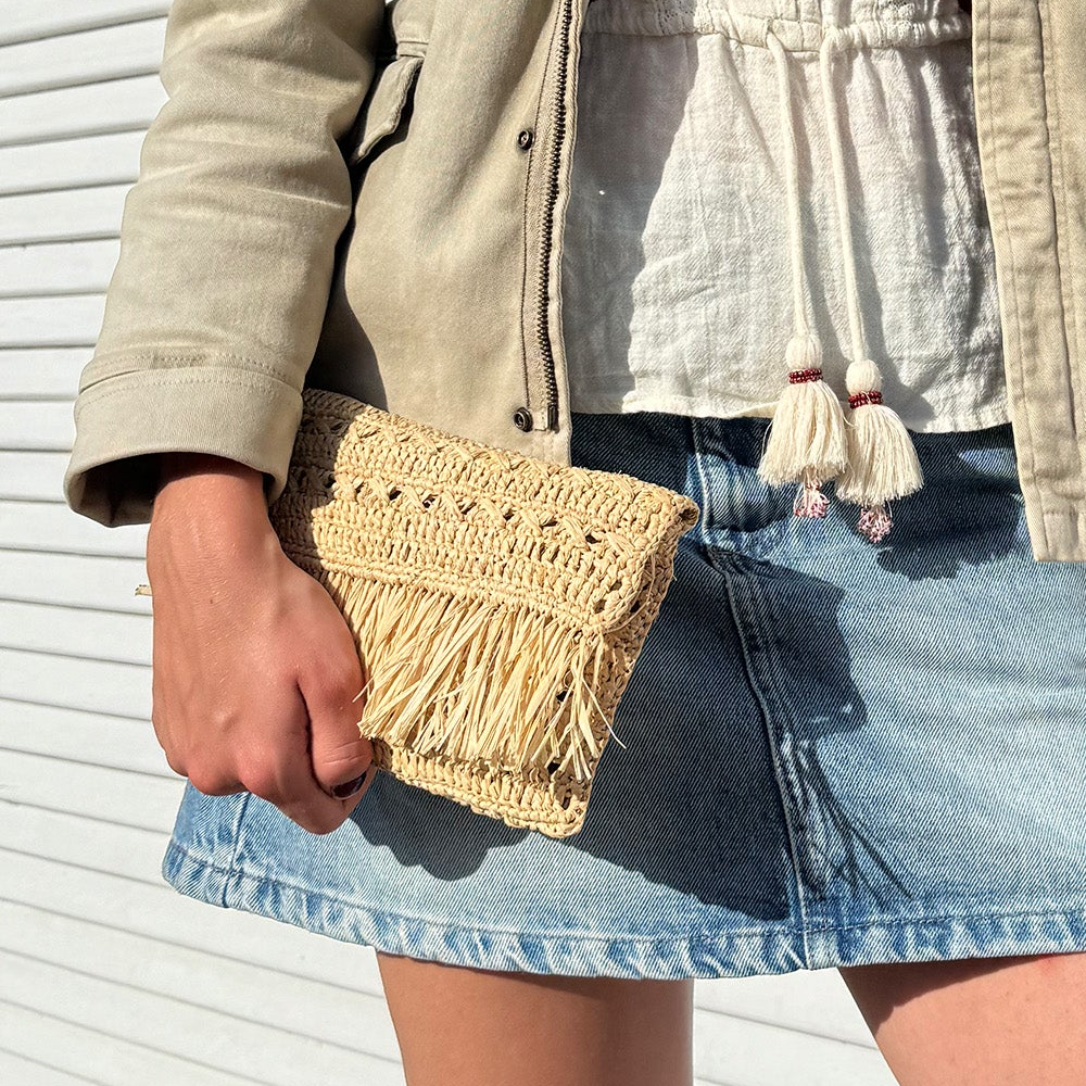 Catullo - Crochet raffia clutch