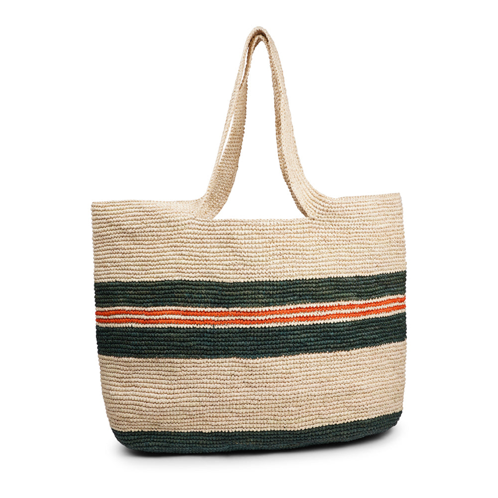 Cavallo, the charming Casual Shoulder tote bag fashioned from luxurious raffia sourced from Madagascar. Tailored for your everyday adventures, this tote boasts a spacious main compartment to accommodate all your necessities while you're on the move. Raffia, derived from the resilient leaves of the palm tree, is celebrated for its versatility and eco-conscious qualities, making it a sought-after material in the realm of fashion accessories.