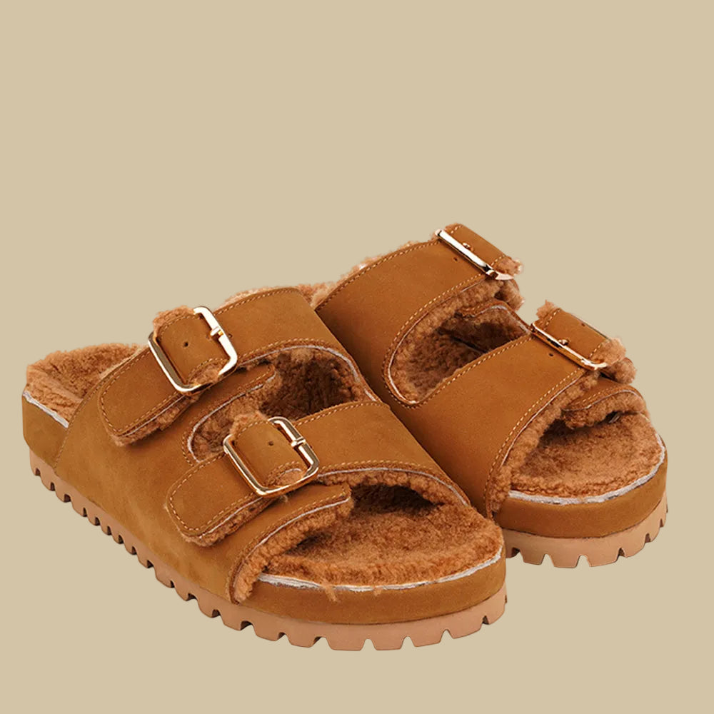 Lovelies Studio - Lovelies shearling sandals will bring softness and warmth to your feet. The combination of soft shearling and the durable rubber sole guarantees the utmost comfort to the wearer.