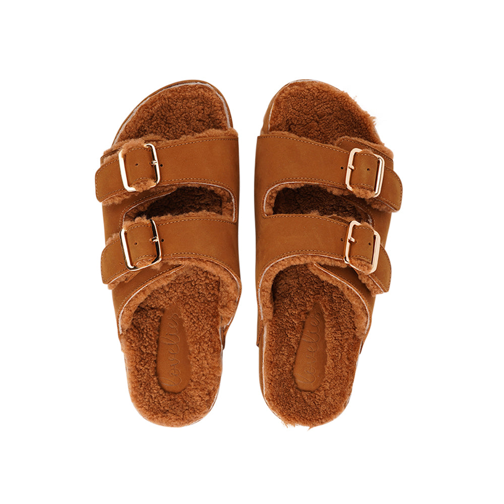 Lovelies Studio - Lovelies shearling sandals will bring softness and warmth to your feet. The combination of soft shearling and the durable rubber sole guarantees the utmost comfort to the wearer.