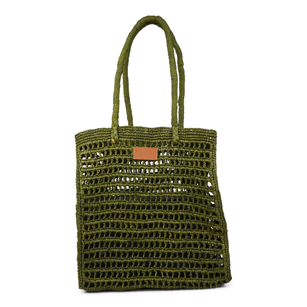 Diavoli - Crochet raffia basket with shoulder handle