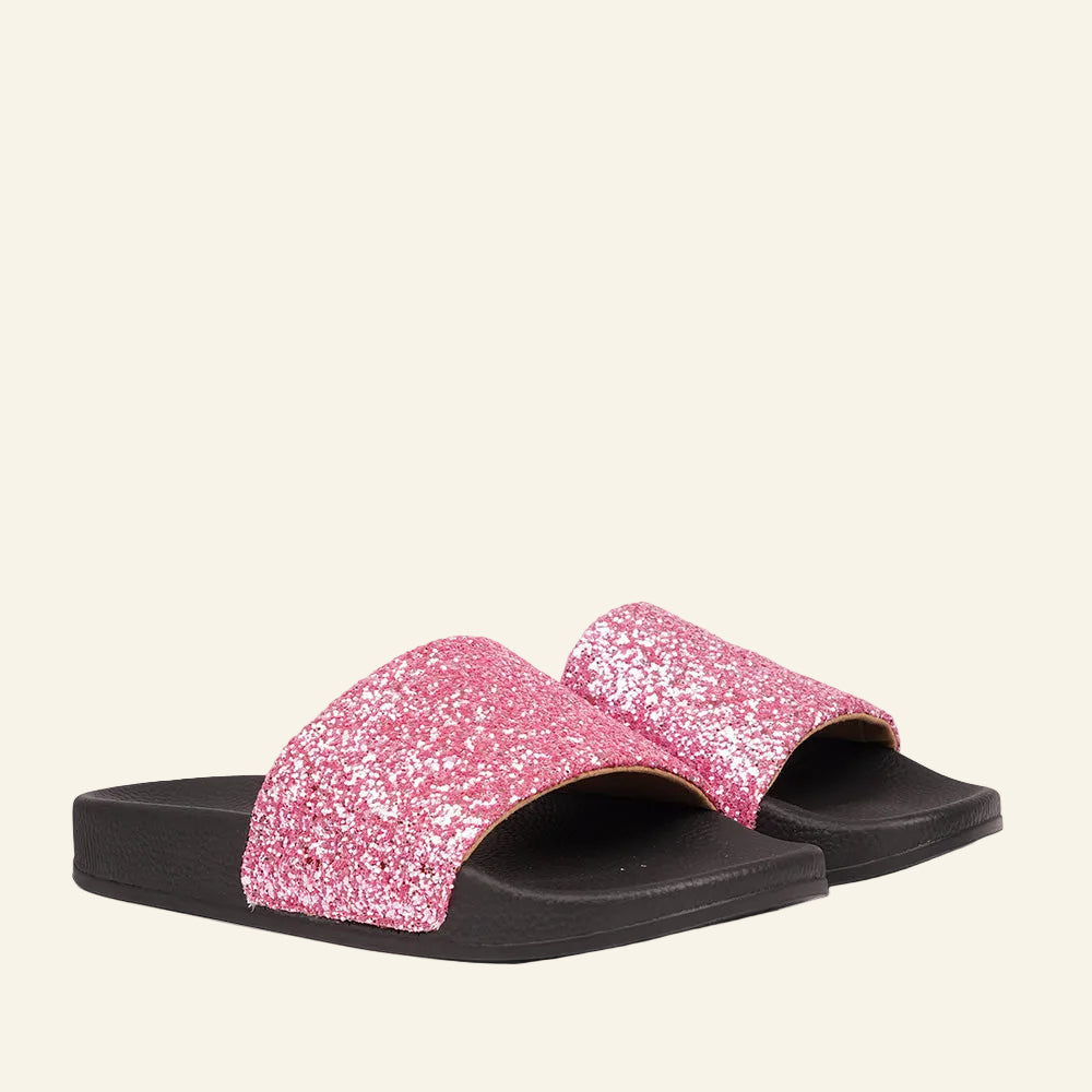 Lovelies Studio - Denmark - Perfect for any occasion, these slides feature a full glitter design that adds a touch of sparkle to your look. With a durable yet soft rubber sole, they offer all-day comfort whether you're partying or lounging by the beach.