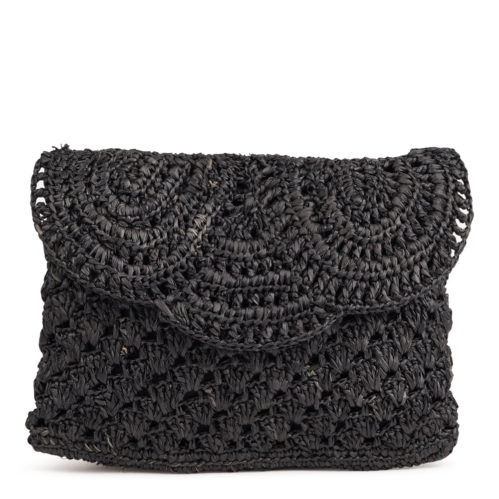 Lovelies - Gerani, the little charming clutch fashioned from luxurious raffia.
Raffia comes from the leaves of palm trees and is loved for being both versatile and more eco-friendly, making it a popular choice for accessories.
Handwoven raffia bags combine a relaxed look with a touch of elegance, making them easy to style for both everyday wear and more dressed-up occasions. The natural texture and soft tones add a simple, refined feel to any outfit.