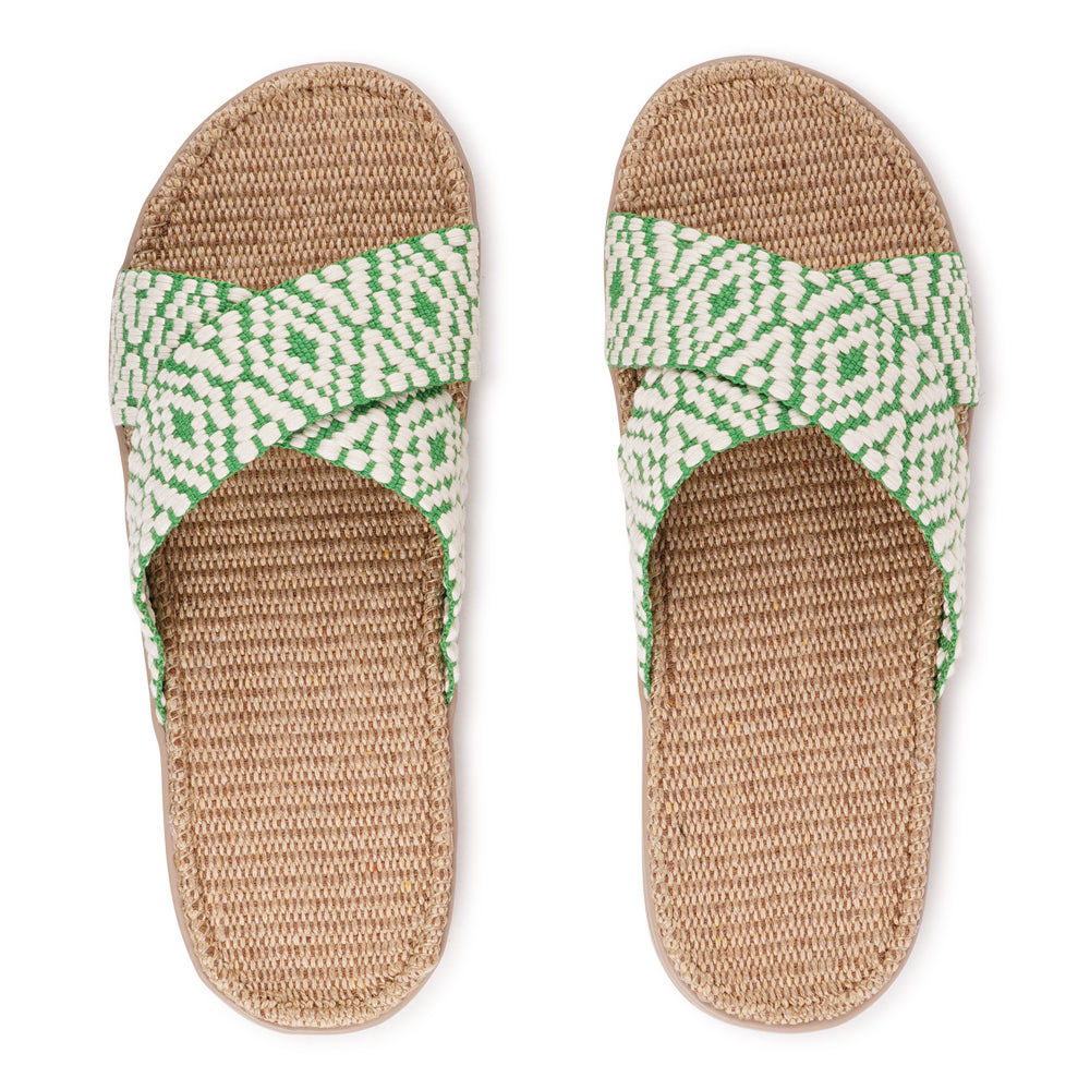 Lovelies Studio - The Gili sandal, a tribute to the serene Indonesian island that inspired its name. A sandal imbued with the essence of natural elegance, perfect for the summer season.
Slip into the Gili sandal and treat your feet to double-layered rubber soles that cushion every step with comfort. Its mid-sole featuring natural jute adds a dash of earthy elegance.