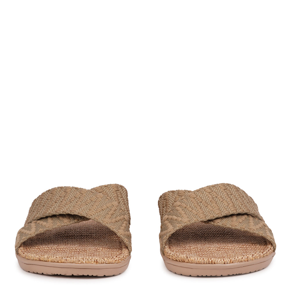 Lovelies Studio - The casual Harmal sandal, a tribute to the breathtaking beach in North Goa that inspires its name.
Step into comfort and style with its unique design, featuring double-layered soft and durable rubber soles. The mid-sole, adorned with natural jute, adds a touch of eco-friendly elegance. Embrace both fashion and comfort as you stroll, thanks to the wide cotton straps intricately woven with captivating patterns, available in a spectrum of colors.