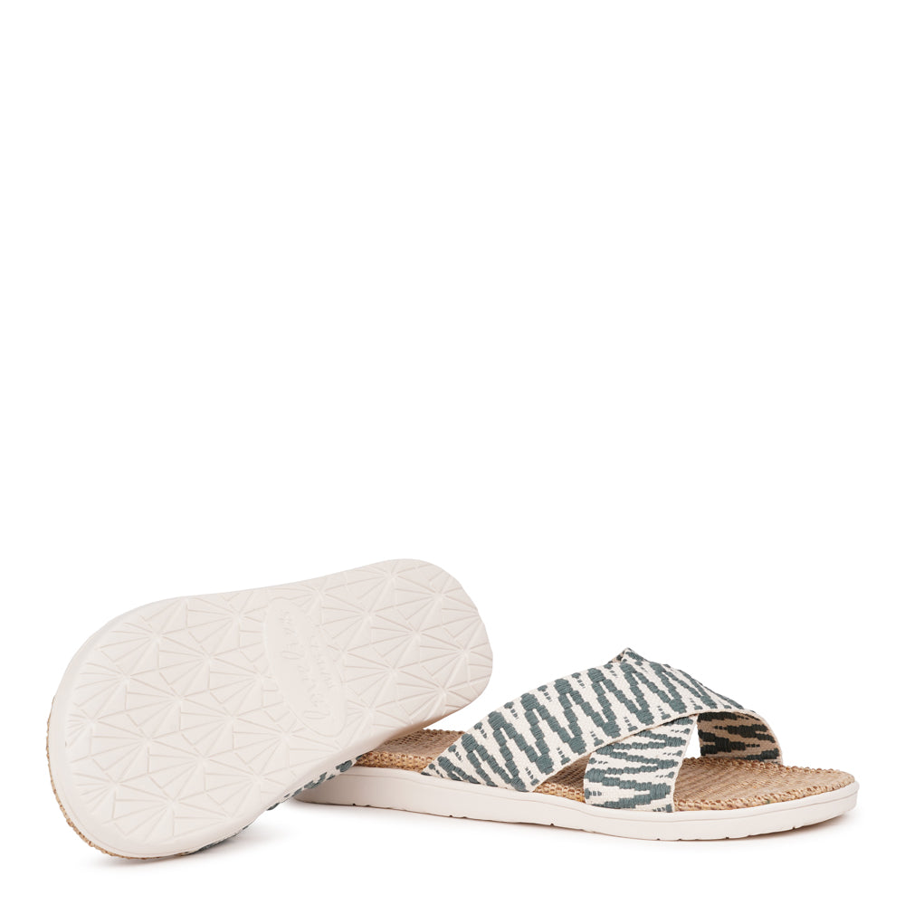 Lovelies Studio - The casual Harmal sandal, a tribute to the breathtaking beach in North Goa that inspires its name.
Step into comfort and style with its unique design, featuring double-layered soft and durable rubber soles. The mid-sole, adorned with natural jute, adds a touch of eco-friendly elegance. Embrace both fashion and comfort as you stroll, thanks to the wide cotton straps intricately woven with captivating patterns, available in a spectrum of colors.