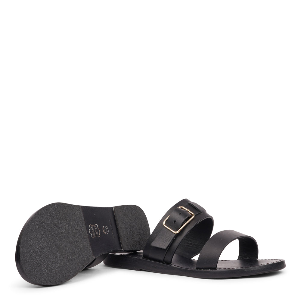 Lacco is our beautifully handcrafted leather sandal, designed to bring feminine elegance and all-day ease to your wardrobe. Featuring a single adjustable buckle for a secure, personalized fit, Lacco strikes the perfect balance between style and functionality.
Made from vegetable-tanned buffalo leather, the soft yet sturdy straps offer lasting comfort. The leather sole with a rubber grip provides reliable traction, whether you're dressing up or keeping it casual.