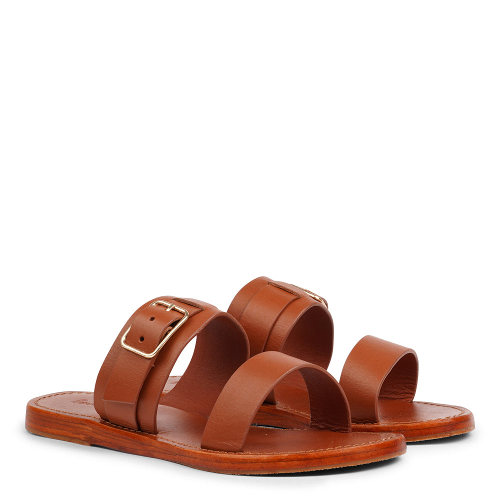 Lacco is our beautifully handcrafted leather sandal, designed to bring feminine elegance and all-day ease to your wardrobe. Featuring a single adjustable buckle for a secure, personalized fit, Lacco strikes the perfect balance between style and functionality.
Made from vegetable-tanned buffalo leather, the soft yet sturdy straps offer lasting comfort. The leather sole with a rubber grip provides reliable traction, whether you're dressing up or keeping it casual.