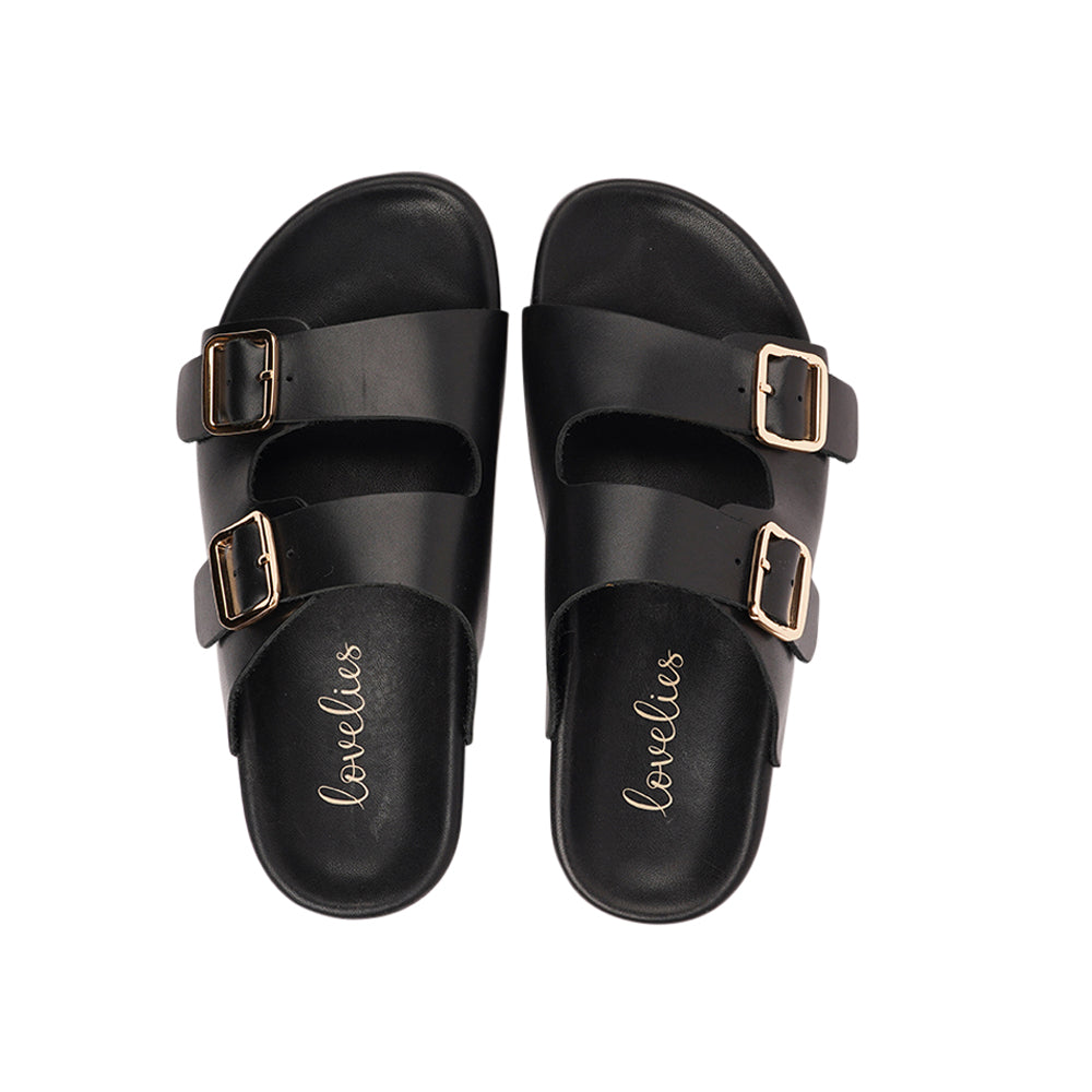 Lovelies Studio - Black Lamia leather sandals. Handmade in soft leather for best comfort.