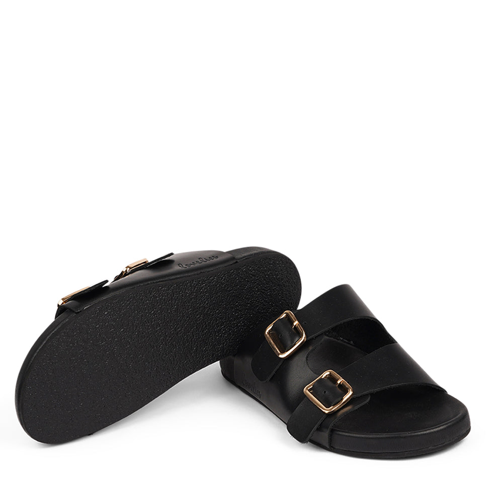 Lovelies Studio - Black Lamia leather sandals. Handmade in soft leather for best comfort.