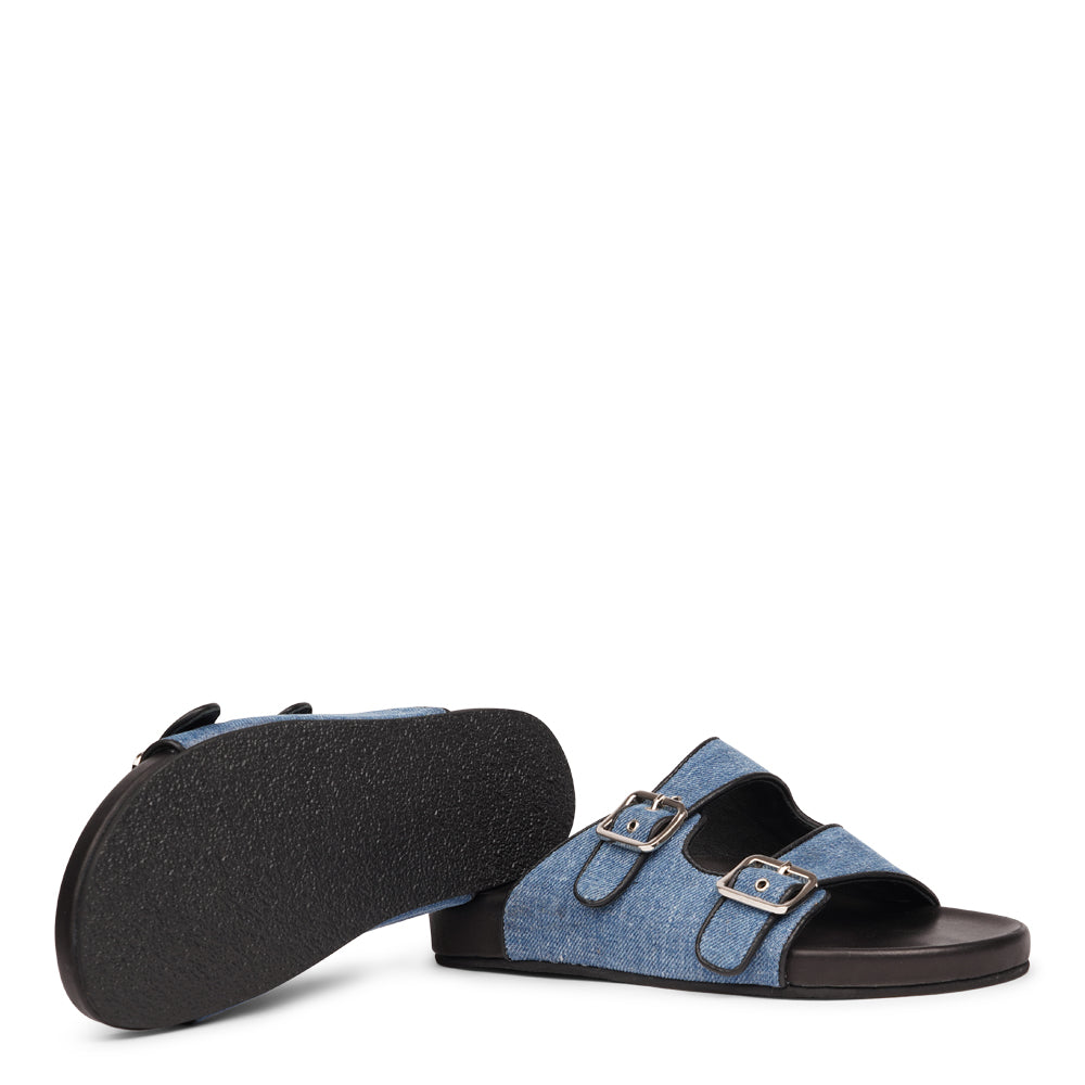 Lovelies Studio - Handmade summer sandals. These soft leather and denim leather sandals come with 2 adjustable straps and a full leather covered midsole for the best fit and comfort