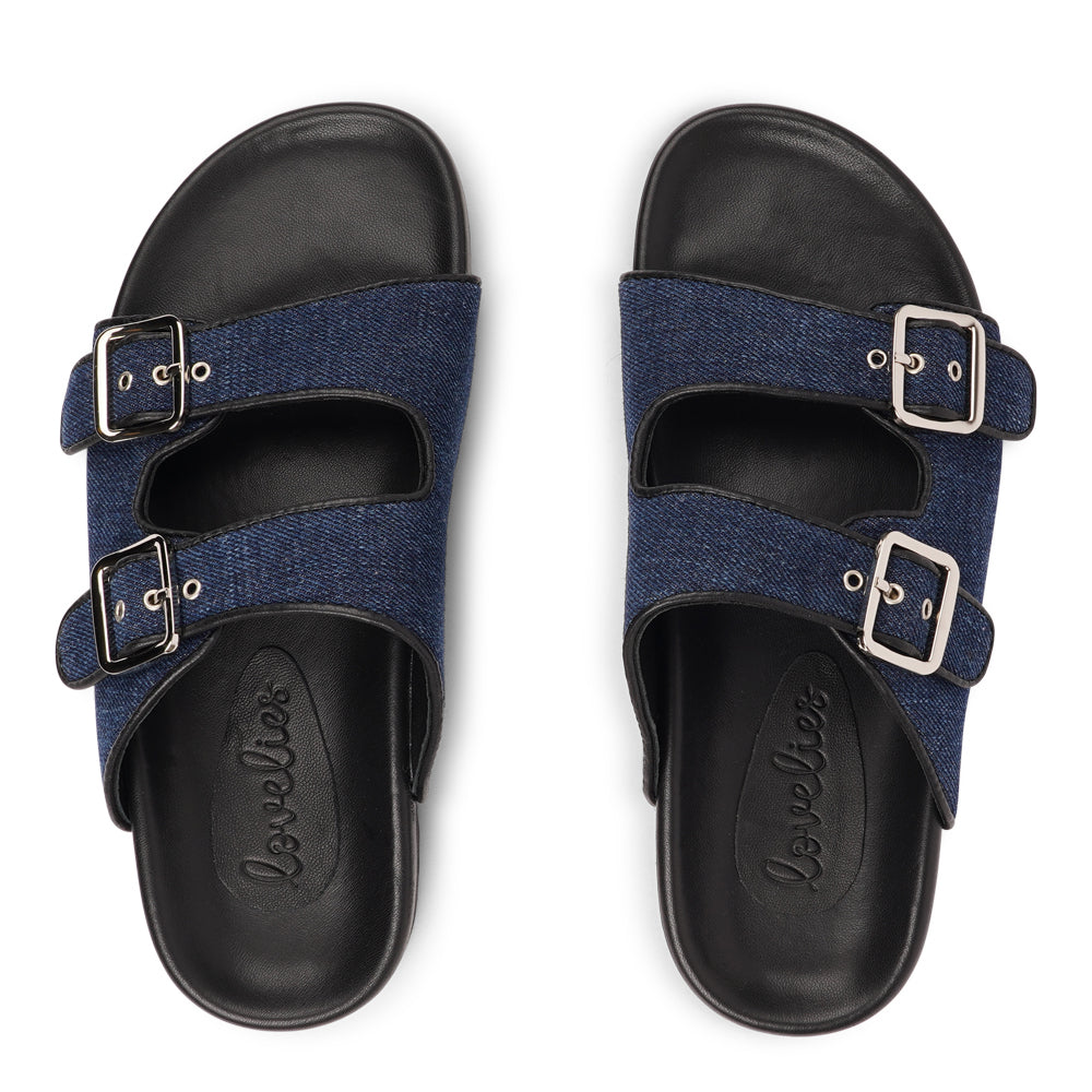 Lovelies Studio - Handmade summer sandals. These soft leather and denim leather sandals come with 2 adjustable straps and a full leather covered midsole for the best fit and comfort