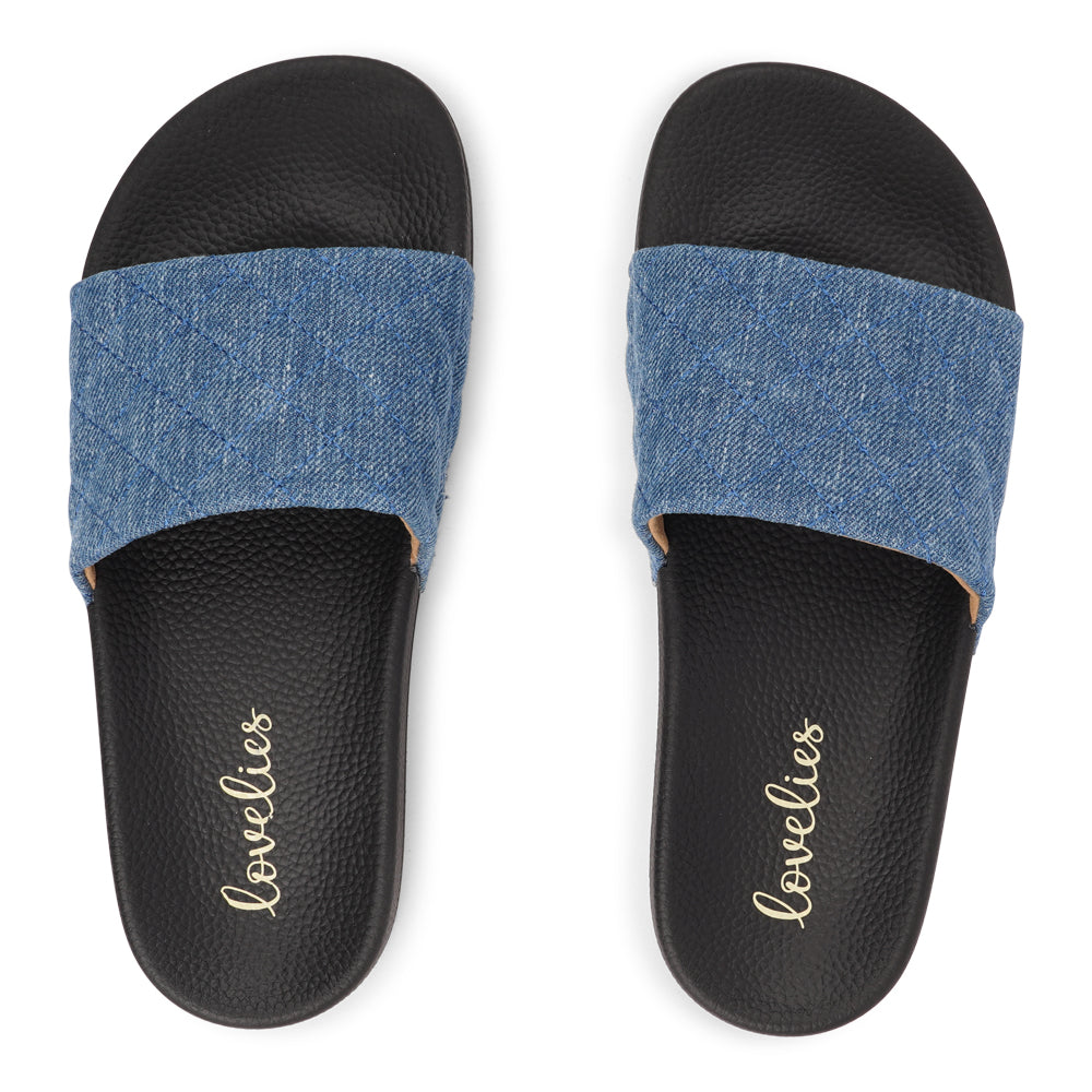 La Boca – Quilted Denim Slides