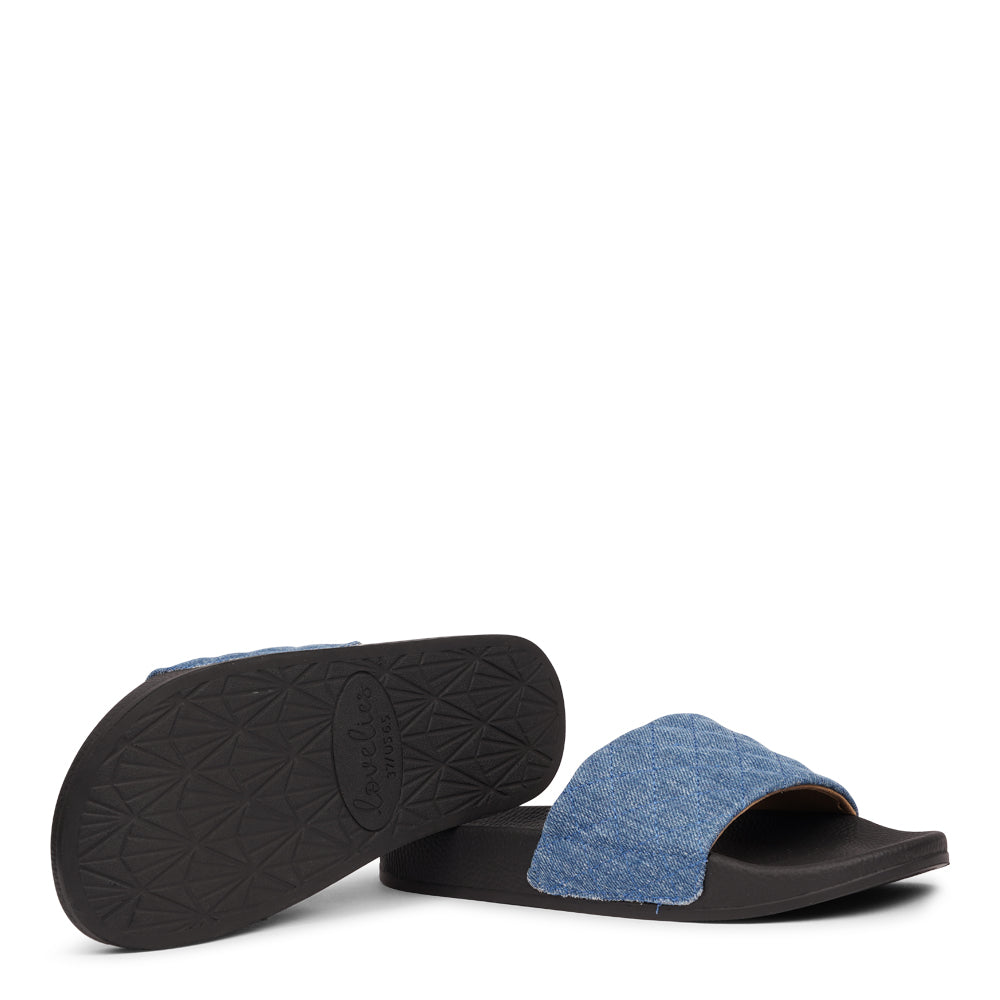 La Boca – Quilted Denim Slides
