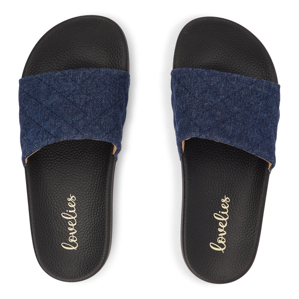 La Boca – Quilted Denim Slides