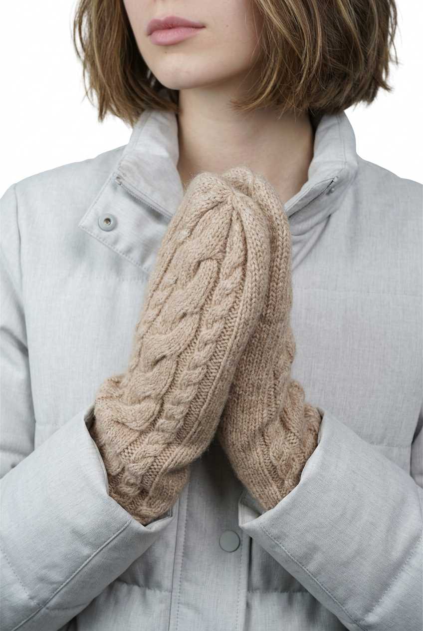 Lema - Cable Knitted Mittens