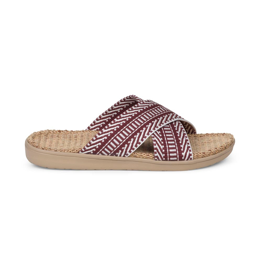 Summer sandals from danish brand Lovelies. The rubber sole is nice and soft which makes the sandal very comfortable. The inner sole is covered with woven jute and the straps are med of fine cotton. Sandal with woven straps. Harmal sandal from Lovelies in Denmark. The beautiful sandal is made of a soft rubber sole with natural jute and woven cotton straps.The soft inner sole is covered with jute.