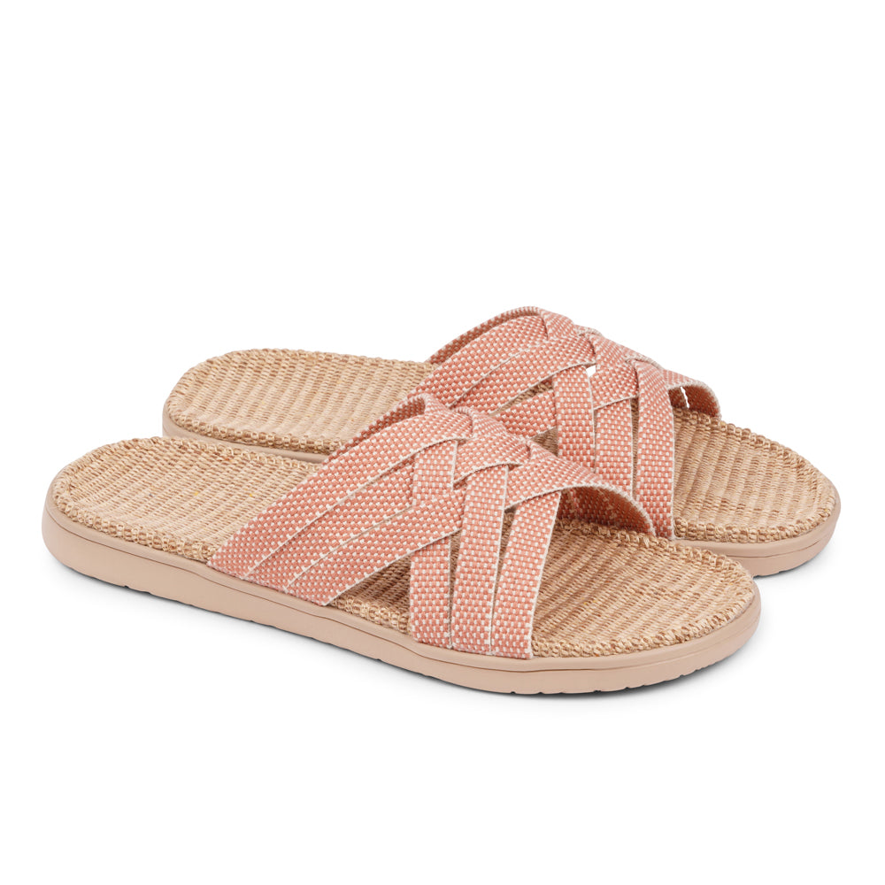 Lovelies Studio - Discover the captivating Matara sandal, named after the enchanting beach of Sri Lanka. This sumptuous sandal is composed of luxuriantly soft and resilient gum rubber, with a natural jute innersole. The closely woven cotton straps infuse a delicate and fanciful aesthetic, providing an effortless sophistication for any ensemble.