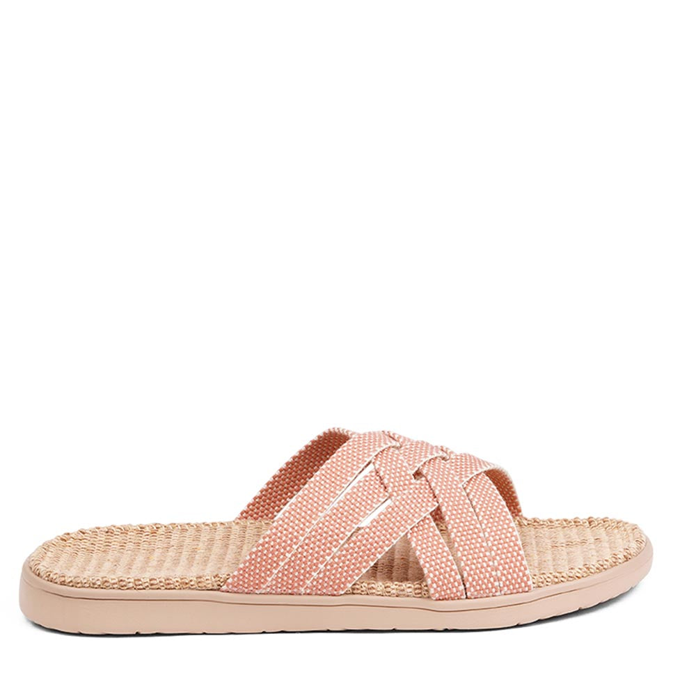 Lovelies Studio - Discover the captivating Matara sandal, named after the enchanting beach of Sri Lanka. This sumptuous sandal is composed of luxuriantly soft and resilient gum rubber, with a natural jute innersole. The closely woven cotton straps infuse a delicate and fanciful aesthetic, providing an effortless sophistication for any ensemble.