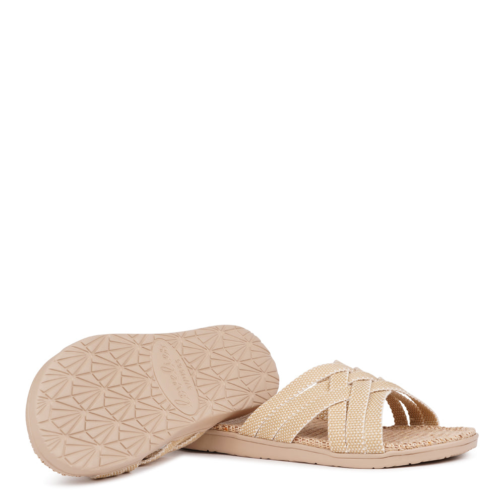 Lovelies - Inspired by the serene beauty of Sri Lanka’s Matara beach, the Matara Sandal captures the essence of laid-back luxury. Designed with comfort and style in mind, this sandal is your go-to companion for warm, sun-filled days.
Crafted from soft, durable materials, the Matara features a shock-absorbing rubber insole and a natural jute footbed, offering breathable wear and a light, cushioned step. The extra-fine woven cotton straps add a delicate and refined touch, blending texture with comfort