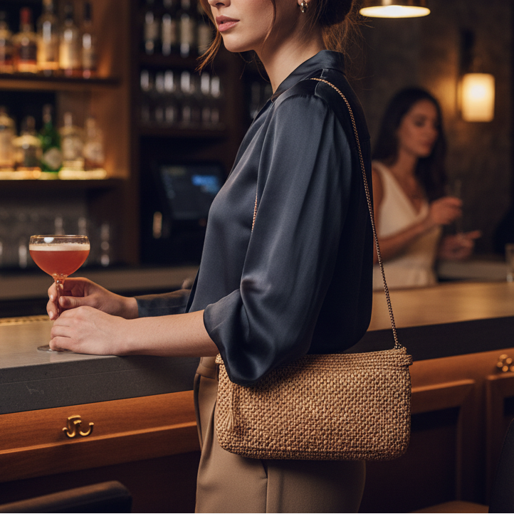 Meliso - Crochet raffia clutch