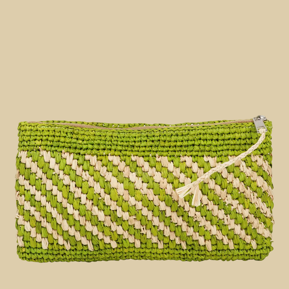 Mimose - Crochet raffia clutch