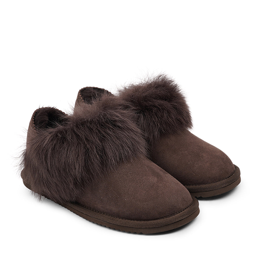 Lovelies - Lovelies shearling slippers are the essence of comfortability. When you’re in the need of surrounding your feet in soft and warm slippers, Lovelies shearling slippers are the answer. With soft and durable soles, warm shearling and a gorgeous design, you’ll never want to wear any other home-shoe to make you feel at ease.