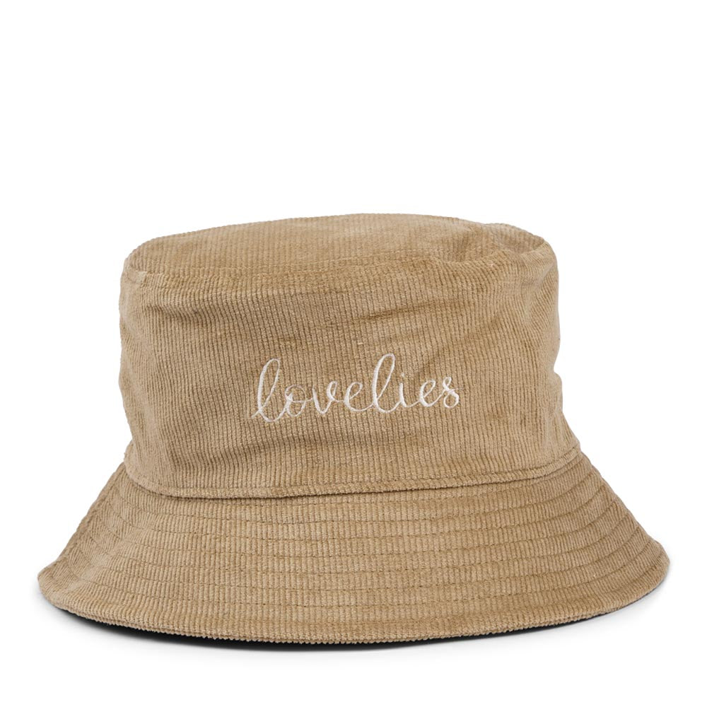 MUCCIA — Corduroy Bucket Hat w/ Embroidery
Meet your new favorite hat. The Muccia Bucket Hat combines the soft, textured feel of corduroy with the signature Lovelies embroidered logo for a look that's laid-back yet effortlessly stylish.
Perfect for sunny days, casual outings, or whenever you want to add a little character to your outfit.