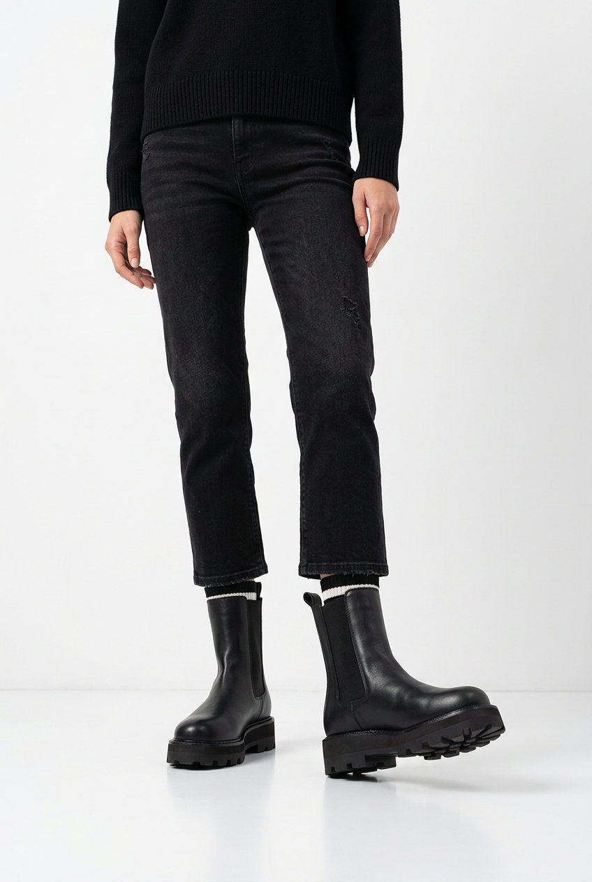 Musala - Leather boots with flyknit