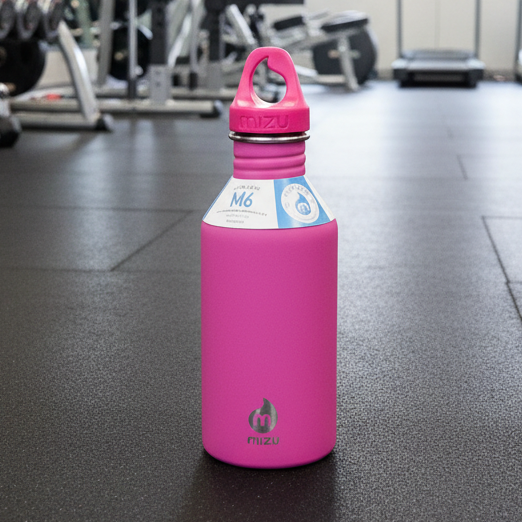 600 ml single wall stainless steel bottle with a black loop cap. The M6 stainless steel bottle from Mizu has the perfect size and will fit perfect in your car or in your sports bag. Insulated: No Material: Stainless steel (18/8) BRA free Volume: 20 oz / 600 ml Height: 215 mm Diameter: 70 mm Weight: 180 gr Fits in a cup holder: Yes We just love the mantra at Mizu which goes like this: Enjoy the journey. Leave nothing behind.