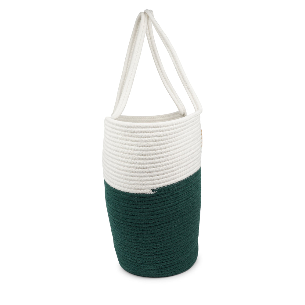 Lovelies Studio - Danish design - The NADI beach bag features a sleek and clean design, with a white upper that exudes a sense of effortless elegance. Adding a stylish twist, the bottom is adorned with a vibrant contrast color, making it a true standout accessory. At Lovelies, we prioritize both style and sustainability. That's why our Flamencos beach bag is made from a blend of cotton and recycled polyester, offering durability while minimizing our environmental impact.