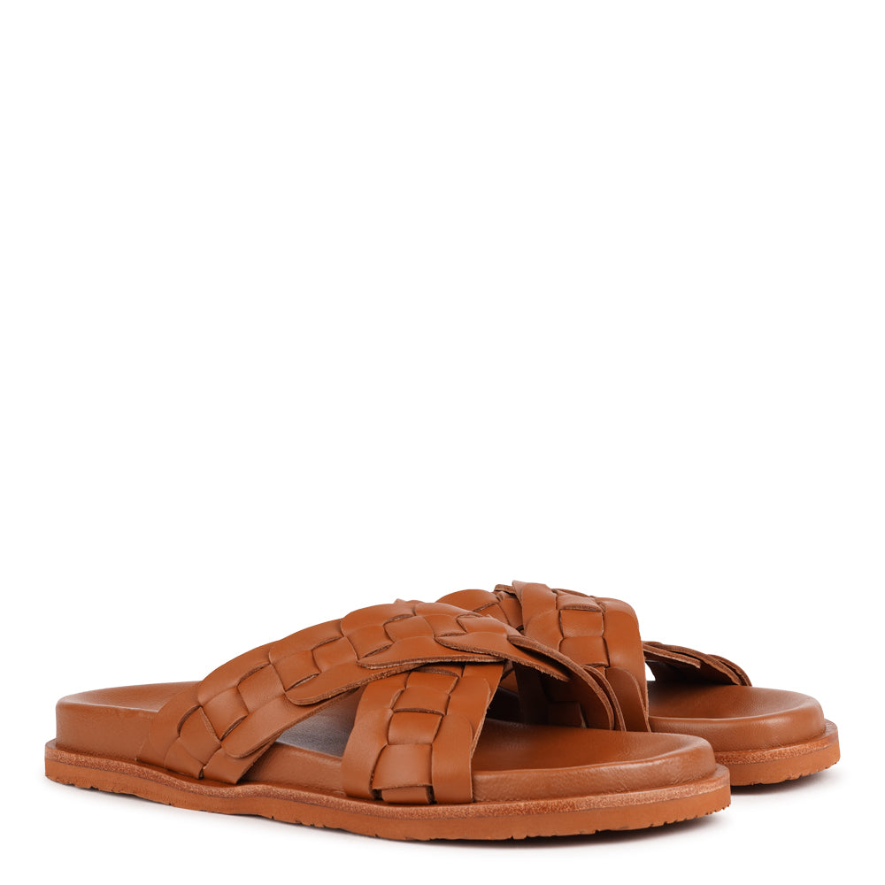 Naples - Crossing straps leather sandals