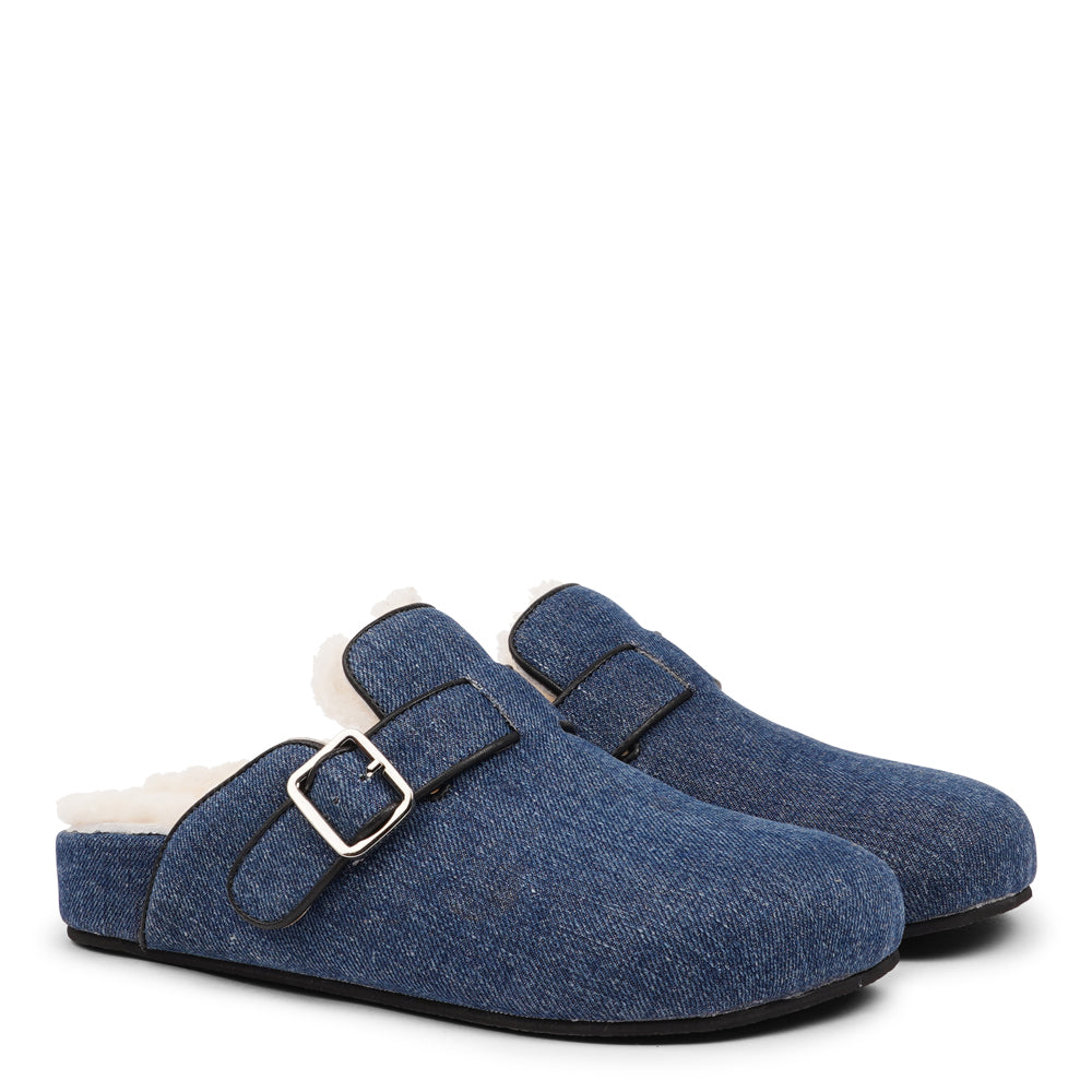 Nesso Denim - Mules with curly shearling display picture 2