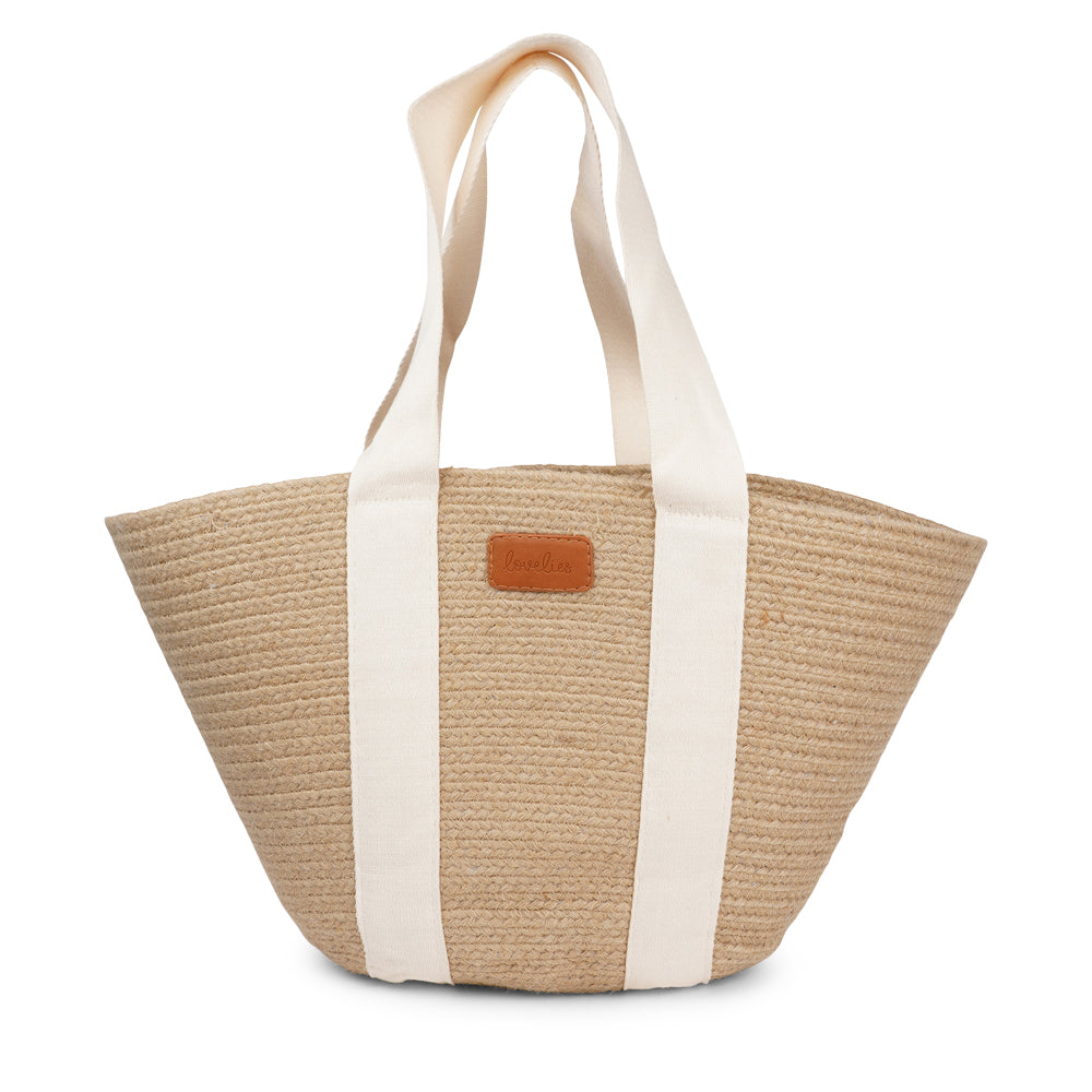 Lovelies Studio - Bring effortless style to your summer days with Peppino, our beautifully crafted beach bag made from natural jute. Lightweight yet durable, Peppino is designed to carry all your essentials while adding a touch of rustic elegance to any outfit.
The standout colorful handle brings a fun, vibrant twist to the bag’s natural texture, making it the perfect accessory for beach trips, market strolls, and sunny getaways. Spacious, stylish, and easy to pair with your favorite summer looks, Pep
