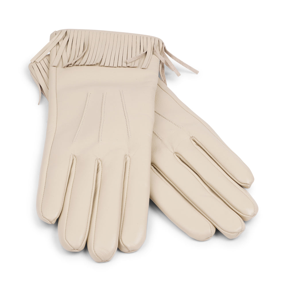 Lovelies Studio - The Pordenone gloves offer a perfect blend of bold style and luxurious comfort. Crafted from premium leather, they feature eye-catching fringe detailing for a unique look.
Lined with soft cashmere, these gloves ensure warmth and elegance, making them a standout accessory for the colder months.