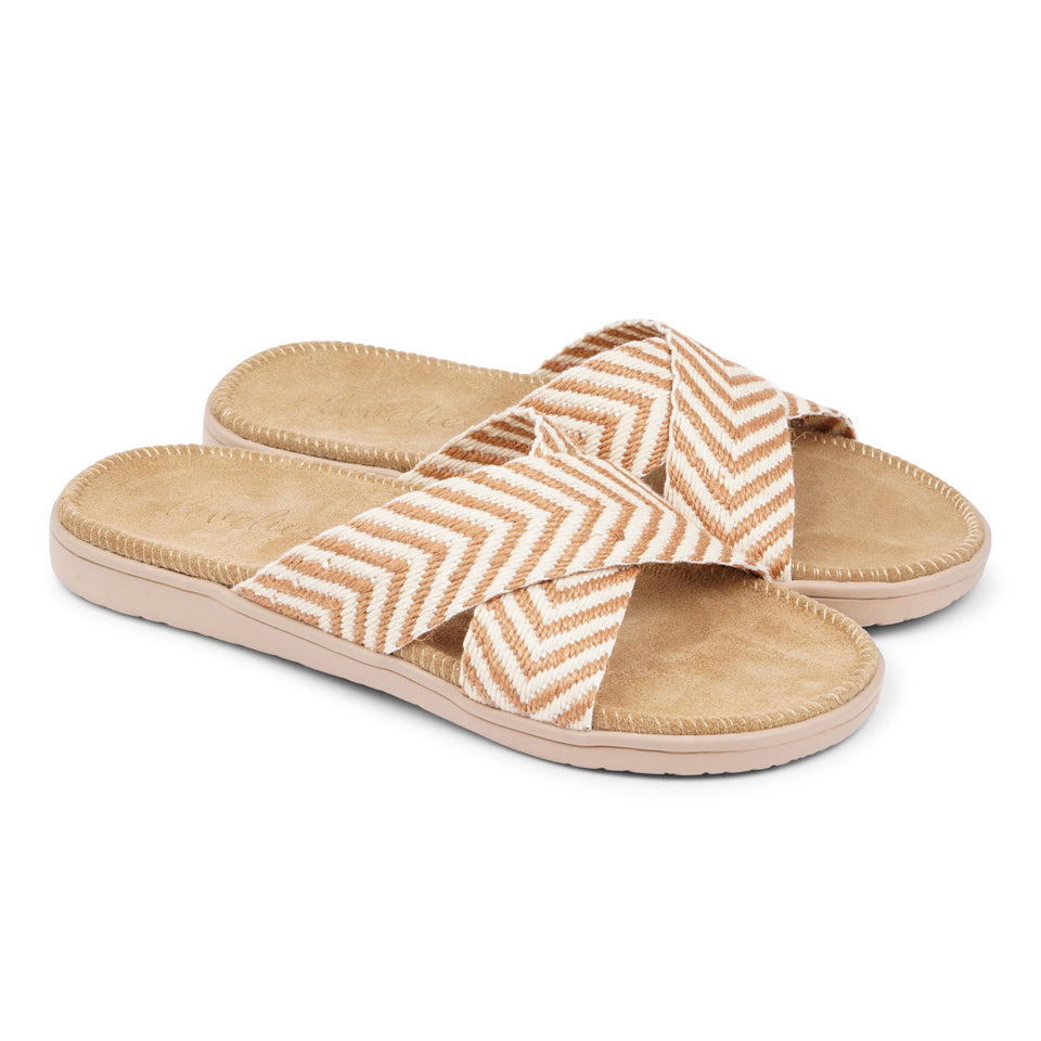 Lovelies - Pujols - The bast straps of the Pujols sandals contribute to their bohemian charm. Made from durable and sustainable material, these straps wrap around your feet securely, offering a snug and comfortable fit. The soft texture of the bast enhances the overall appeal of the sandals, making them a versatile choice for various occasions.