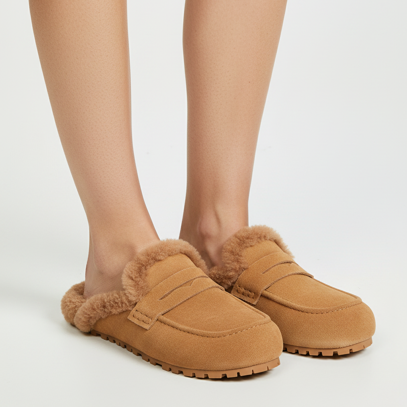 Rees - Curly Shearling Mules