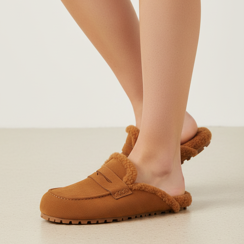 Rees - Curly Shearling Mules
