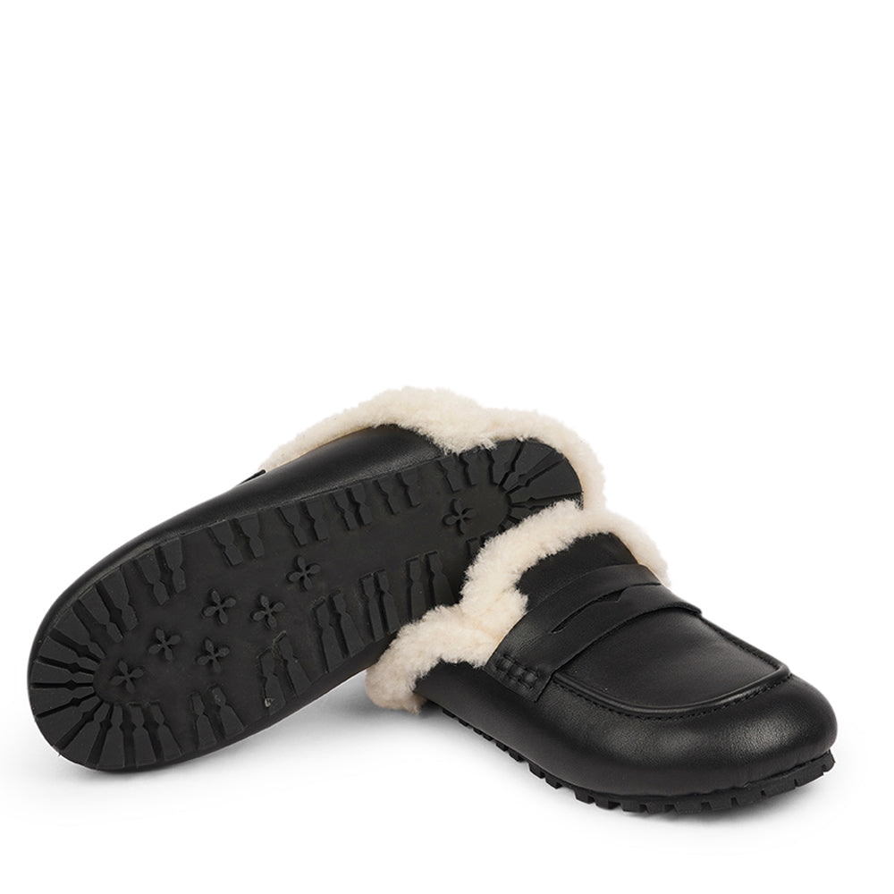 Lovelies Studio - Denmark Suede Mules with curly shearling lining  Lovelies shearling mules will bring softness and warmth to your feet this autumn. The combination of soft curly shearling and the durable cork and rubber sole guarantees the utmost comfort to the wearer.