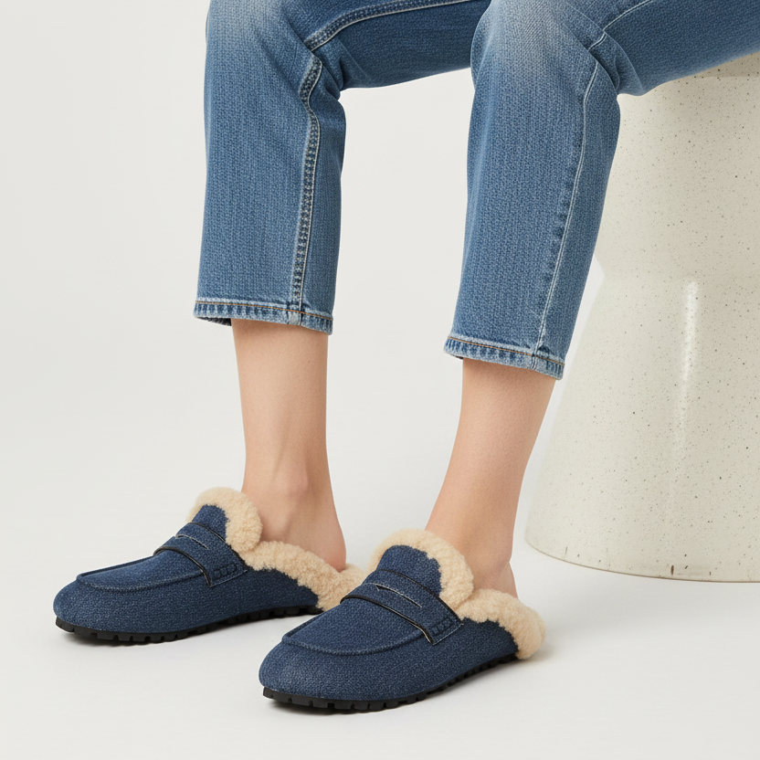 Rees - Curly Shearling Mules