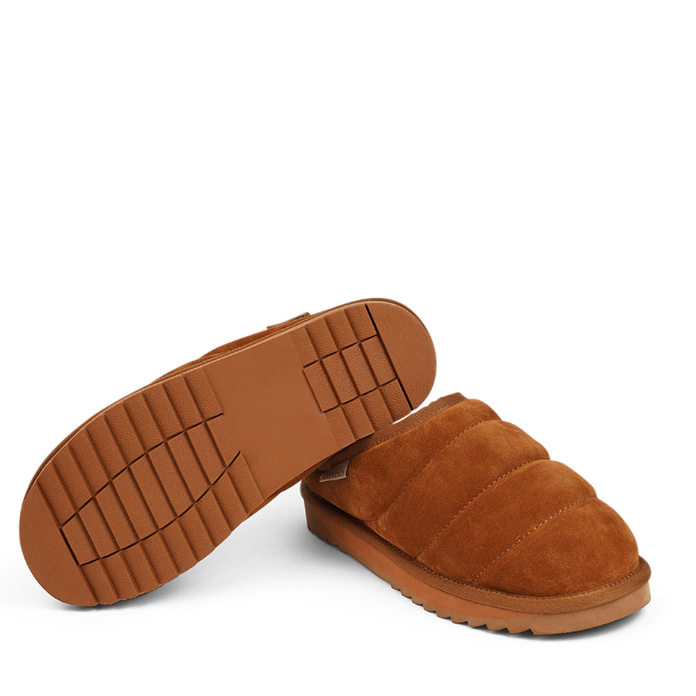 Lovelies Studio - Suede Mules with curly shearling lining  Lovelies shearling mules will bring softness and warmth to your feet this autumn. The combination of soft curly shearling and the durable cork and rubber sole guarantees the utmost comfort to the wearer.