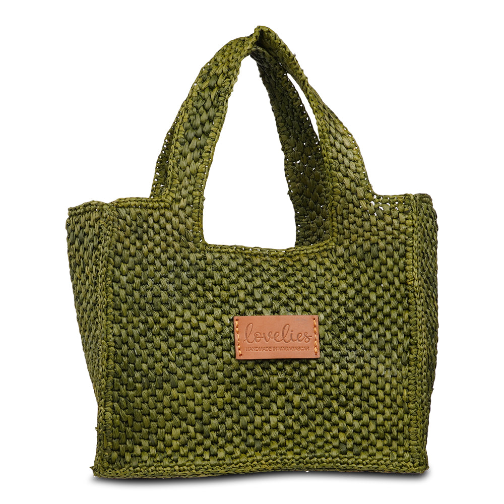 Rivabella - Small - Crochet raffia tote bag