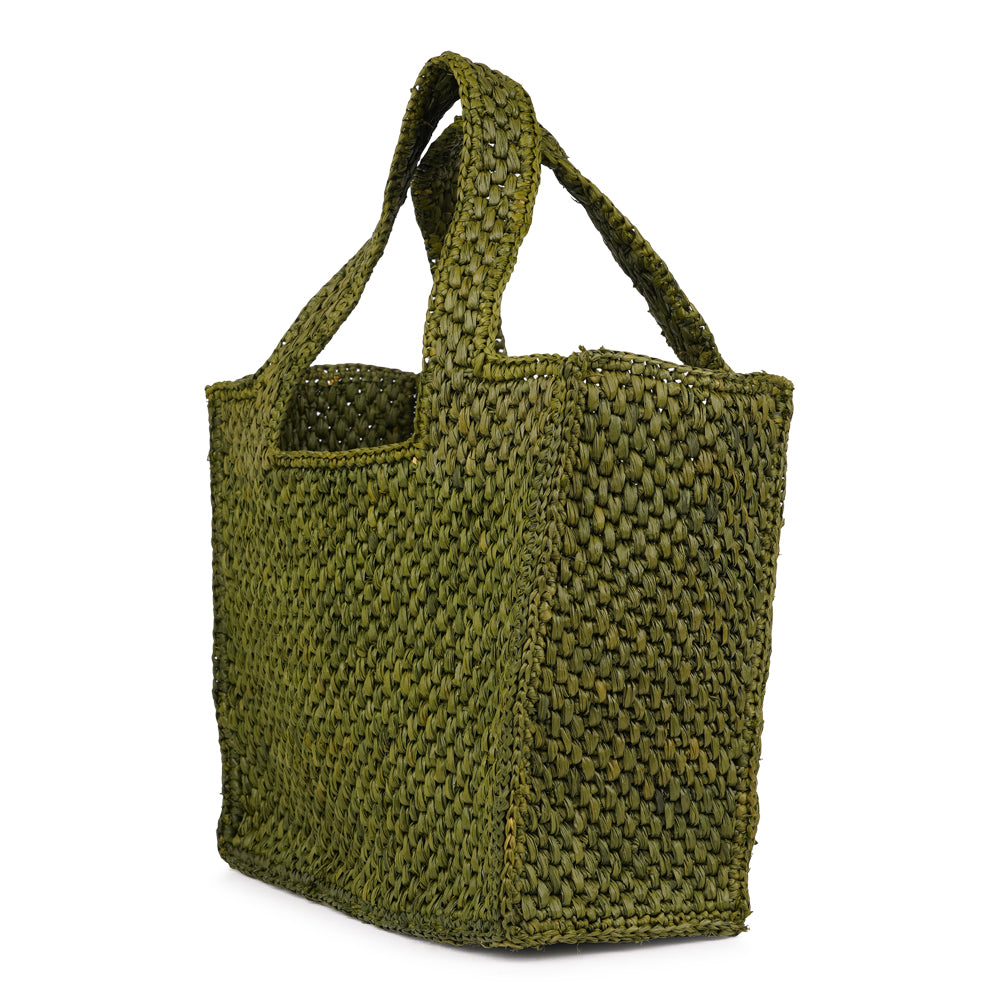 Rivabella - Small - Crochet raffia tote bag