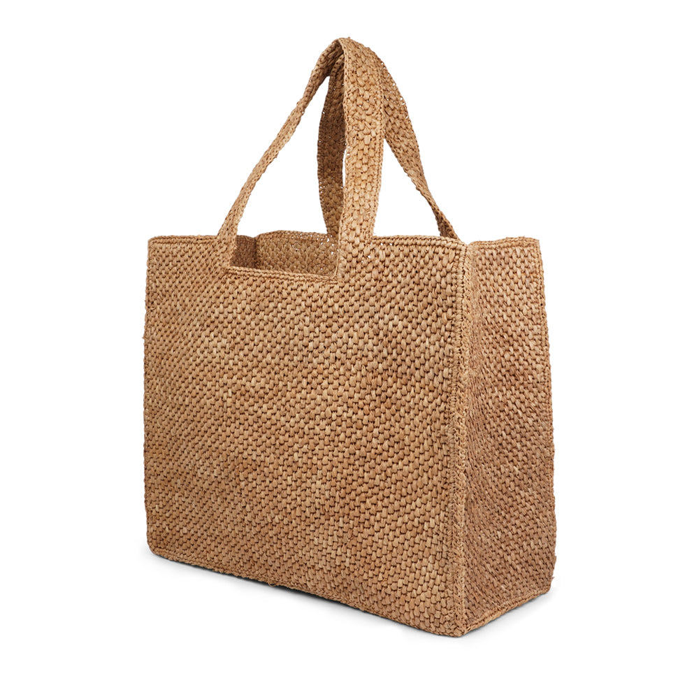 Rivabella - Large - Crochet raffia tote bag