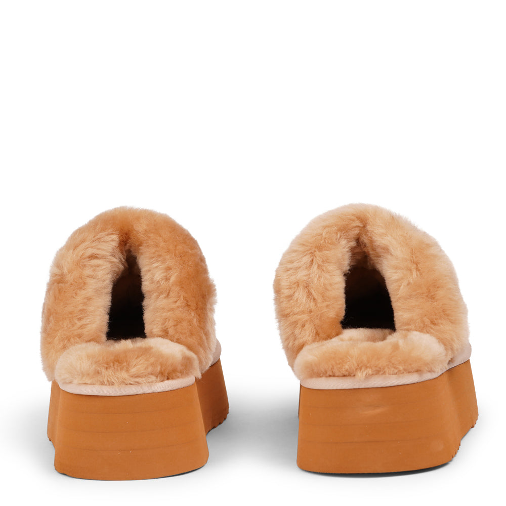 What sets the Robson mules apart is their plush shearling lining, which envelops your feet in a cloud-like cocoon of comfort. The shearling not only adds a touch of opulence but also provides natural insulation, keeping your feet toasty even on the chilliest of days.
But comfort isn't just skin-deep with the Robson mules. The combination of premium suede and the resilient rubber sole ensures durability and longevity, making these mules a dependable choice for daily wear. Whether you're stepping out fo