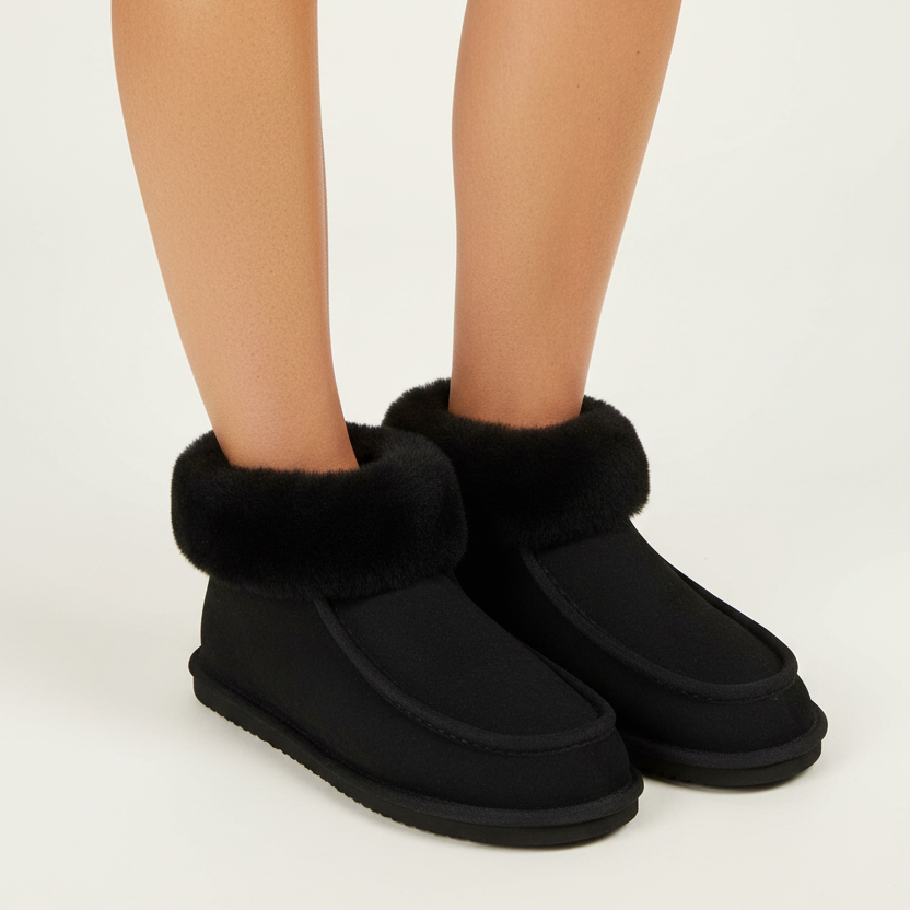 Sande - Shearling high slippers