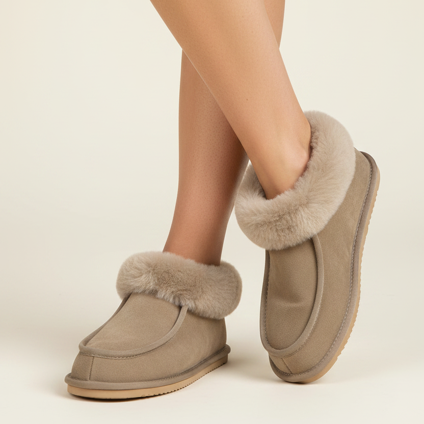 Sande - Shearling high slippers
