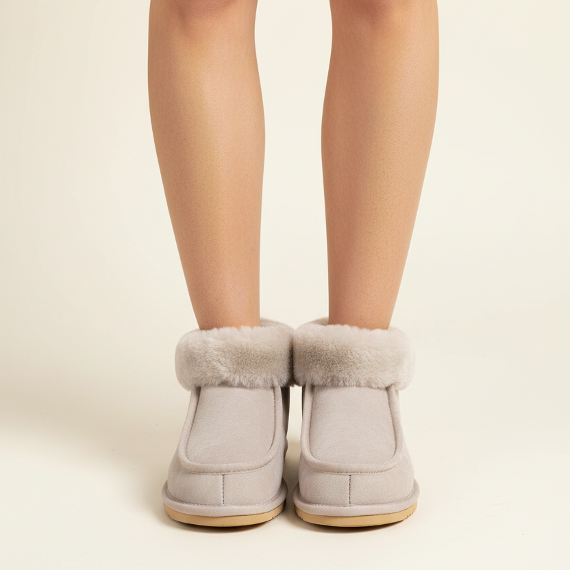 Sande - Shearling high slippers