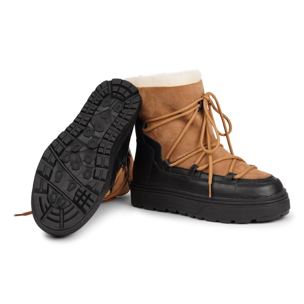 High quality shearling boots Lovelies shearling boots bring softness and warmth to your feet this autumn. With soft and durable rubber soles plus a gorgeous design you're perfectly suited for the wintertime. Enjoy your Lovelies!